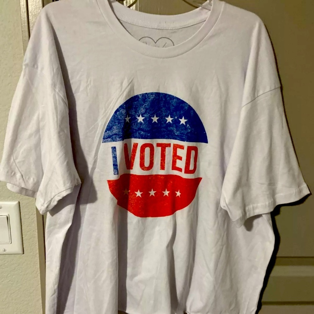 Obsessive Love Womens 2X I VOTED T-Shirt